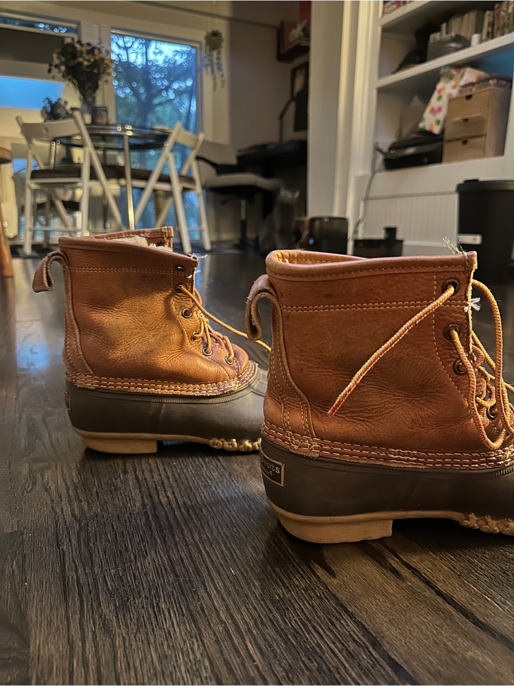 L.L. Bean Brown Leather and Dark Brown Rubber Duck Boots - Picture 3 of 4